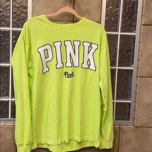 Large Green PINK VS  long sleeve tee